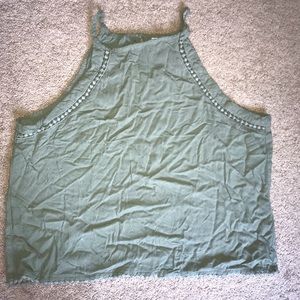 army green halter top